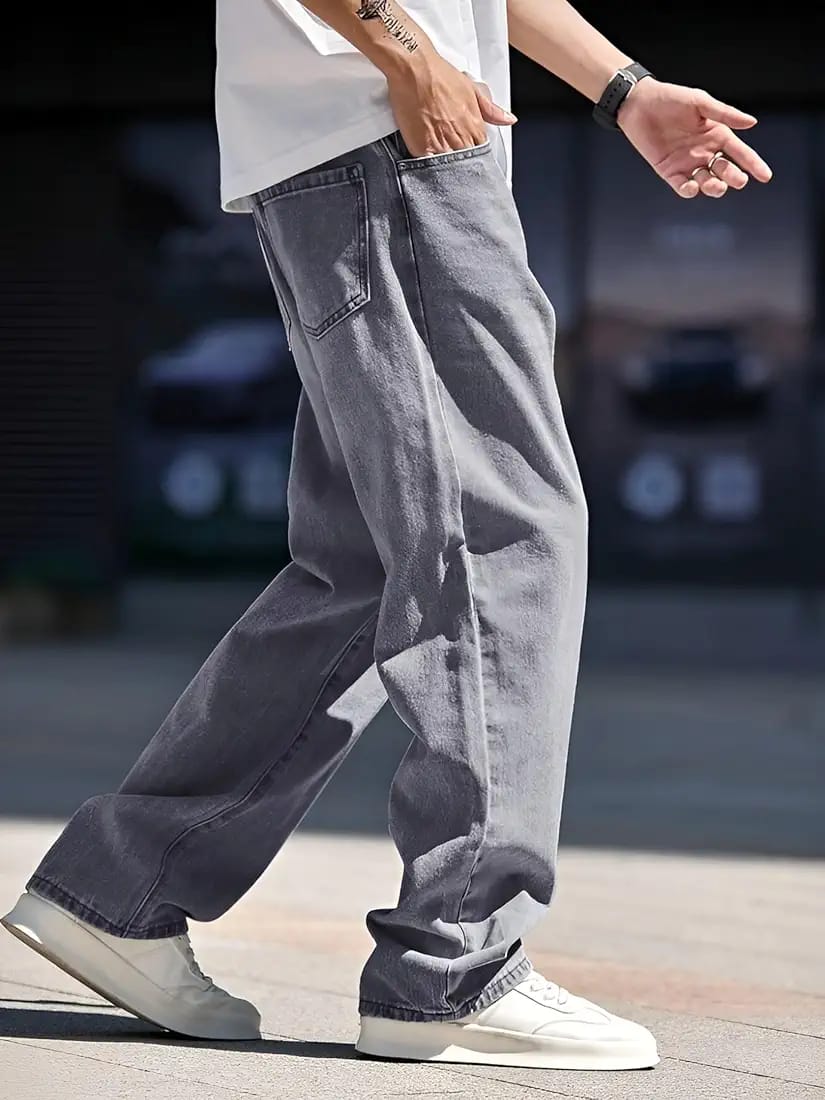 Men's Tapered Fit Mid Rise Casual Stretchable Denim Carrot Jeans_