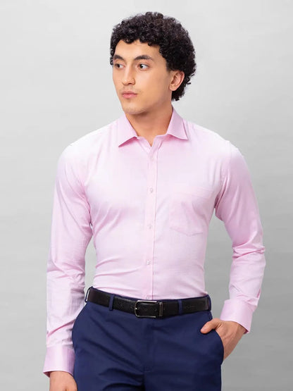 Park Avenue Men Pink Structured Slim Fit Cotton Formal Shirt