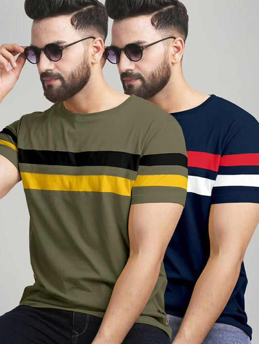 Pack of 2 color block regular t shirt