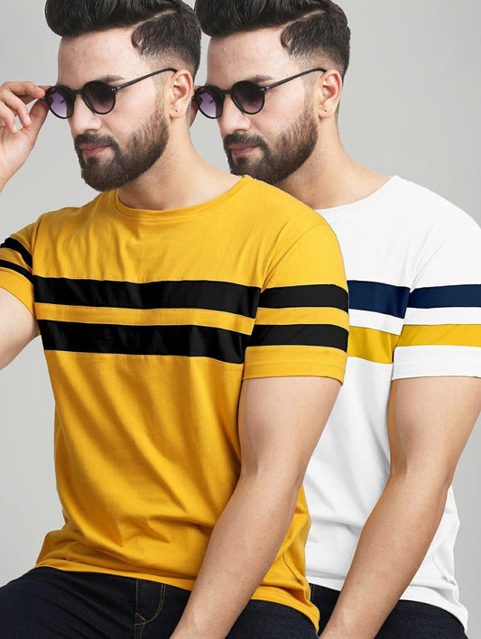 Pack of 2 color block regular t shirt-1