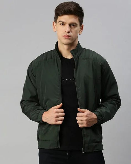 Slim Fit Biker Jacket with Zip Front