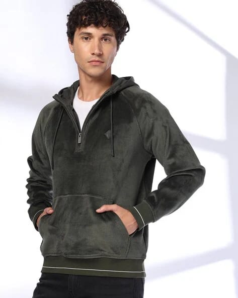 Men Slim Fit Hoodie with Ragl...