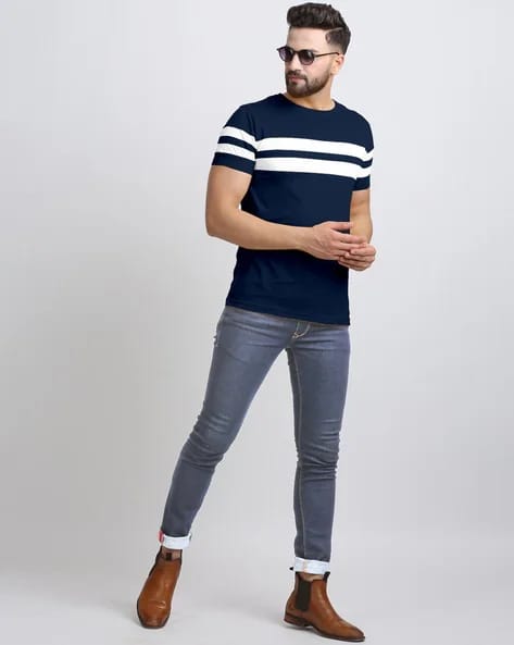 Striped Crew-Neck T-shirt