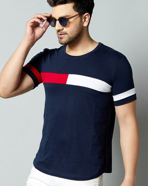 Regular Fit Striped Crew-Neck...