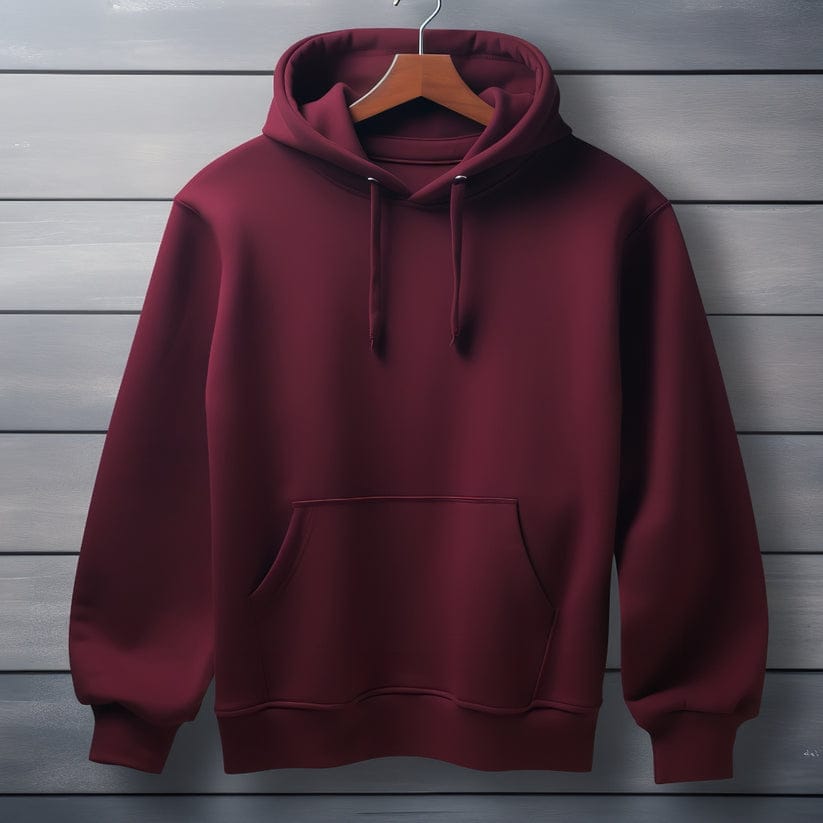 Unisex Plain Hoodie - Maroon