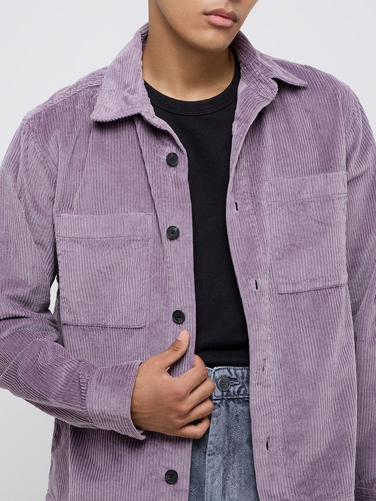 Nuon Purple Relaxed-Fit Cotton Jacket