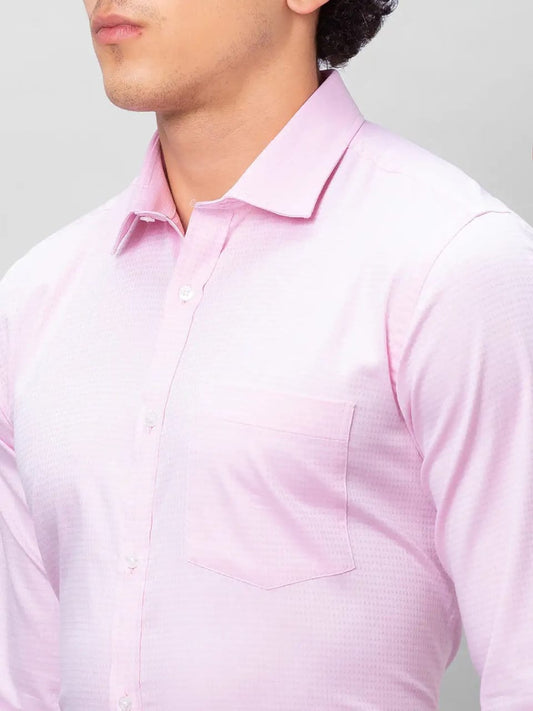 Park Avenue Men Pink Structured Slim Fit Cotton Formal Shirt