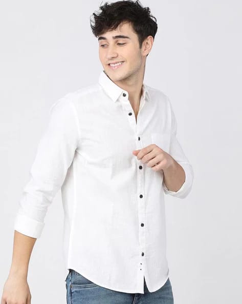 EYEBOGLER Men Regular Fit Shirt with Patch Pocket