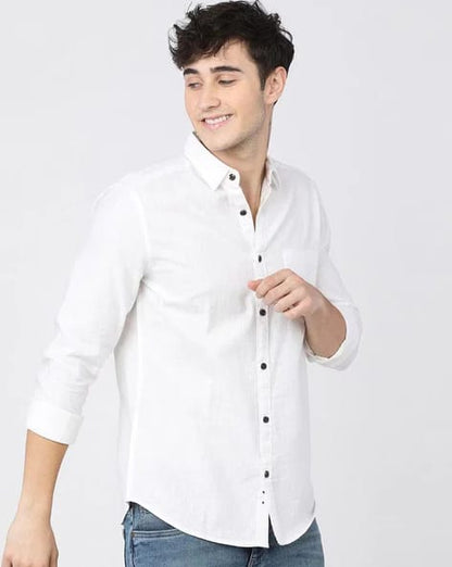 EYEBOGLER Men Regular Fit Shirt with Patch Pocket