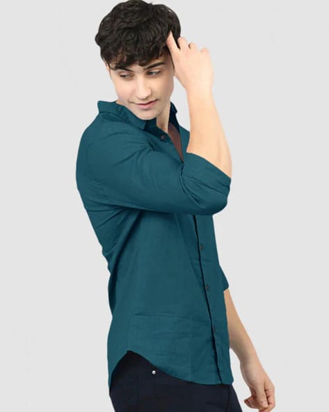 EYEBOGLER Men Regular Fit Shirt with Patch Pocket