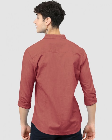 EYEBOGLER Men Regular Fit Shirt with Patch Pocket