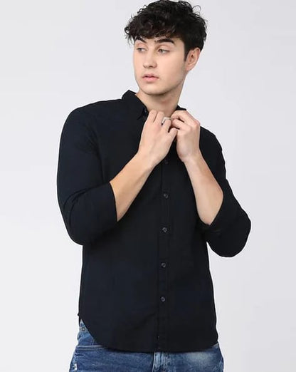 EYEBOGLER Men Regular Fit Shirt with Patch Pocket