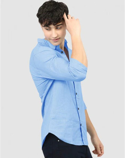 EYEBOGLER Men Regular Fit Shirt with Patch Pocket