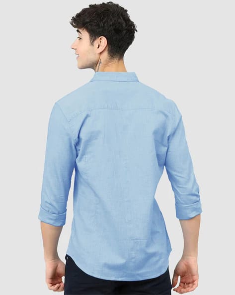 EYEBOGLER Men Regular Fit Shirt with Patch Pocket