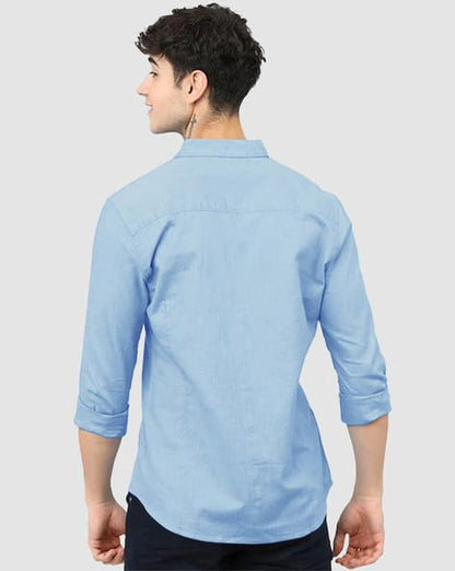 EYEBOGLER Men Regular Fit Shirt with Patch Pocket