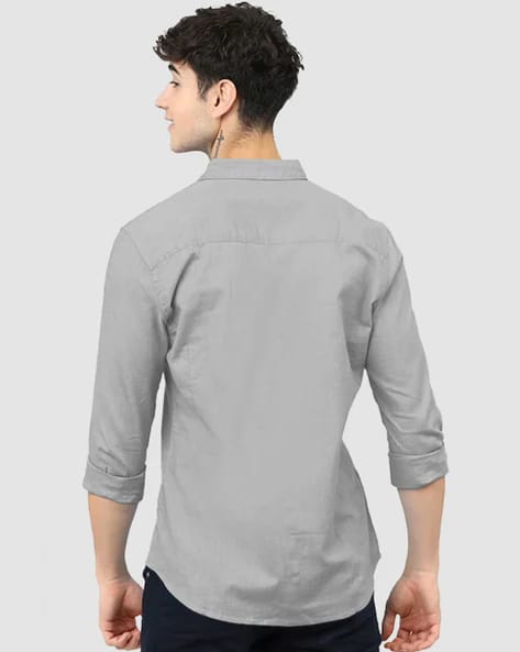 EYEBOGLER Men Regular Fit Shirt with Patch Pocket