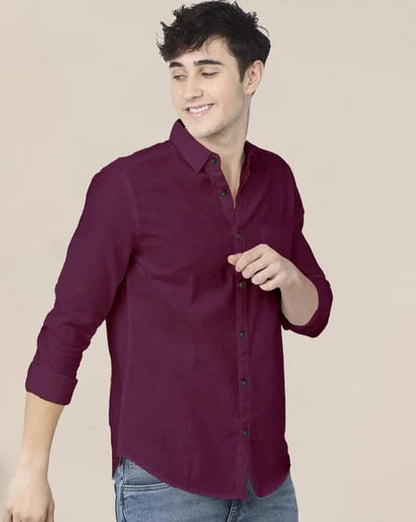 EYEBOGLER Men Regular Fit Shirt with Patch Pocket