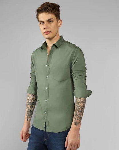 DENNISLINGO PREMIUM ATTIRE Slim Fit Shirt with Spread Collar