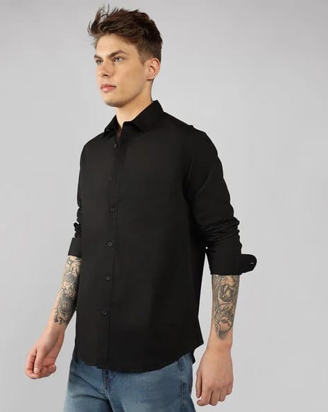 DENNISLINGO PREMIUM ATTIRE Slim Fit Shirt with Spread Collar