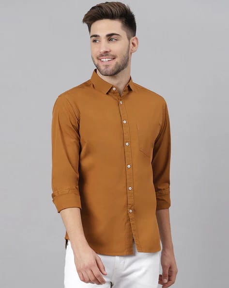 DENNISLINGO PREMIUM ATTIRE Slim Fit Shirt with Spread Collar