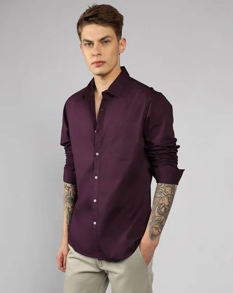 DENNISLINGO PREMIUM ATTIRE Slim Fit Shirt with Spread Collar