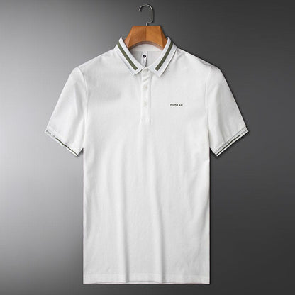 Men's Polo T-Shirt with Stylish Contrast Collar