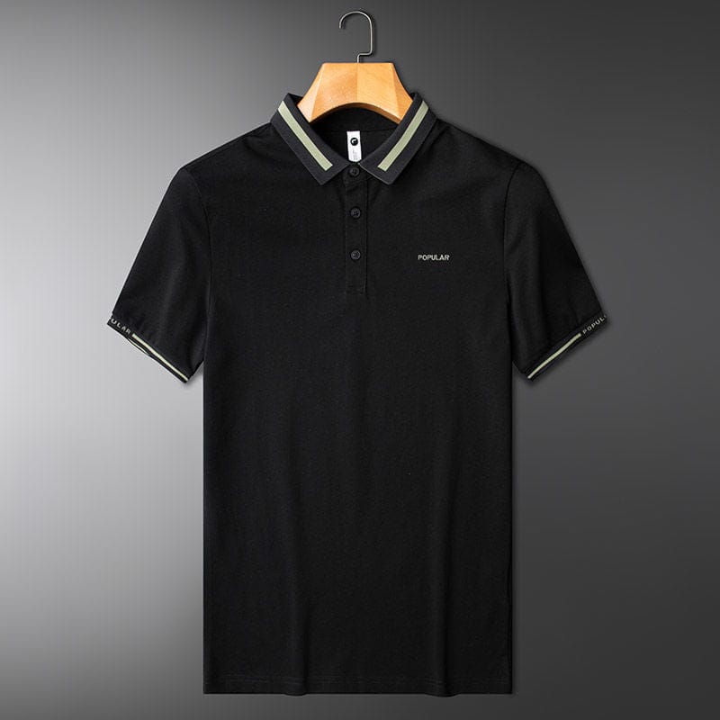 Men's Polo T-Shirt with Stylish Contrast Collar