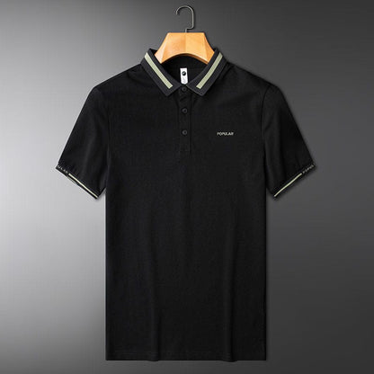 Men's Polo T-Shirt with Stylish Contrast Collar