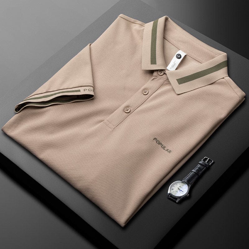 Men's Polo T-Shirt with Stylish Contrast Collar