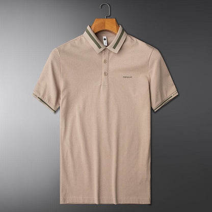 Men's Polo T-Shirt with Stylish Contrast Collar