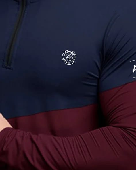 Men Colour-block Athletic Fit...