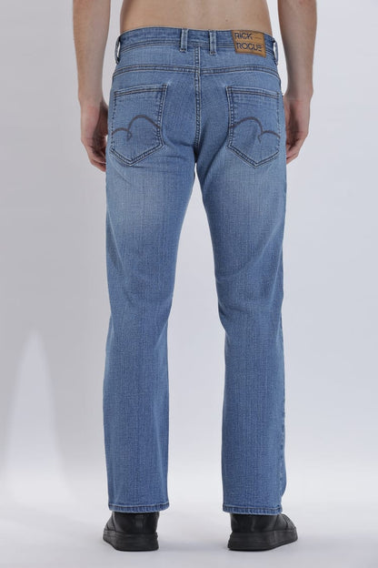Men's Straight Fit Jeans With Tearing