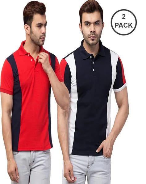 Pack of 2 Men Regular Fit Pol...