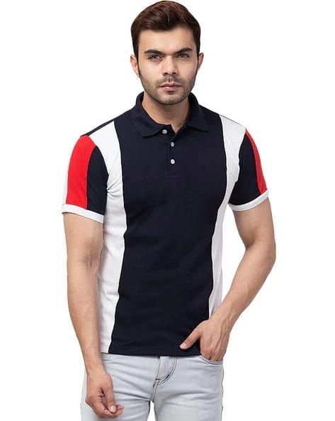 Multicolor V-Neck Matte T-shirt