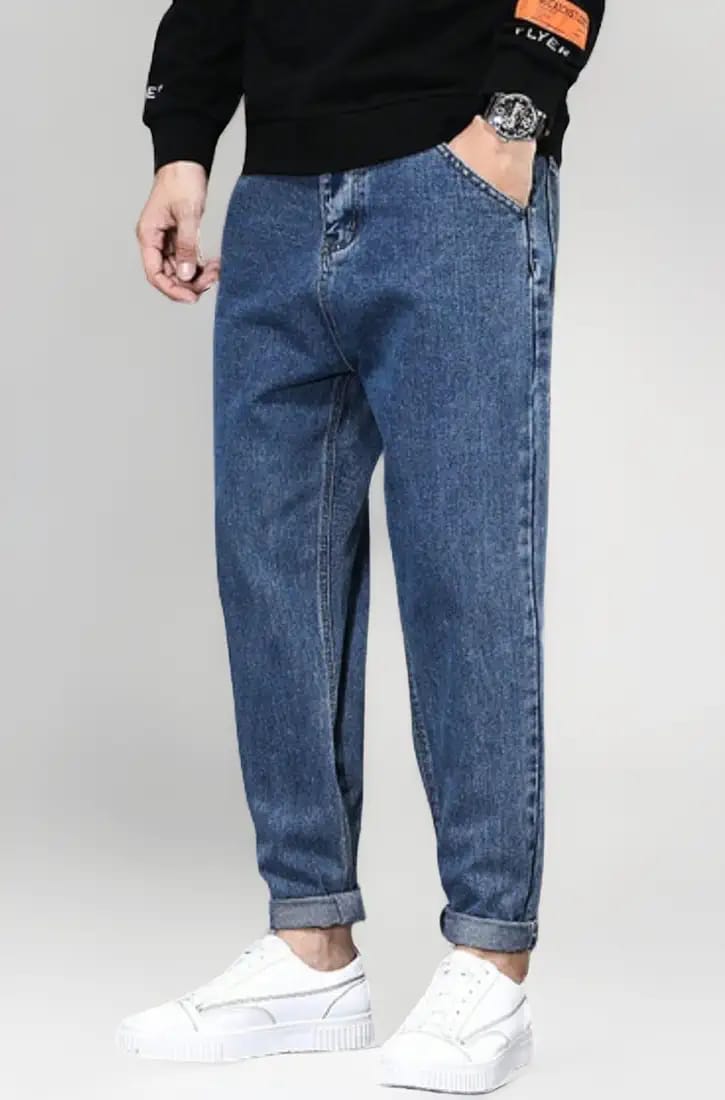 Jeans are traditionally made from denim,