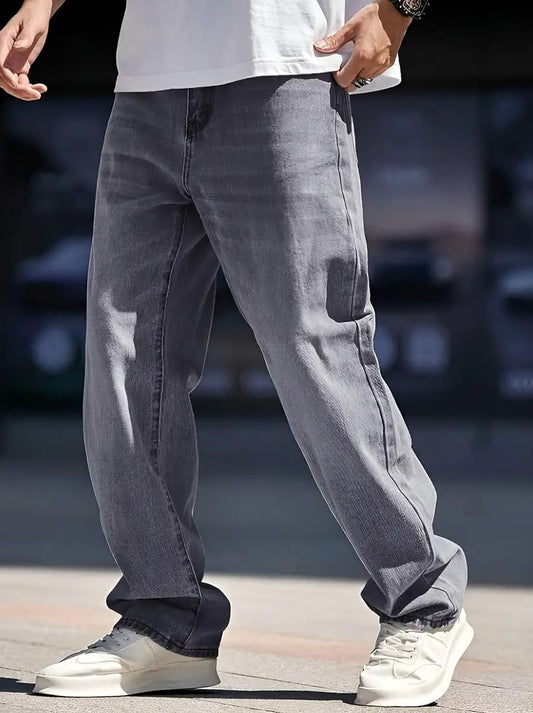 Men's Tapered Fit Mid Rise Casual Stretchable Denim Carrot Jeans_