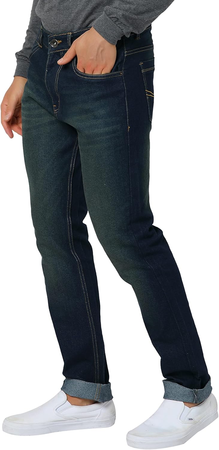 n Martin Men's Loose Mid Rise Denim Cotton Oversized Baggy Fit Jeans Pants