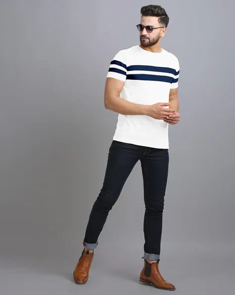 Striped Crew-Neck T-shirt