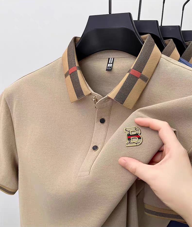 Elitaire Plaid Collar Polo